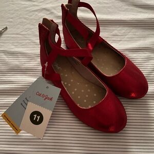 Red dress shoes girls 11